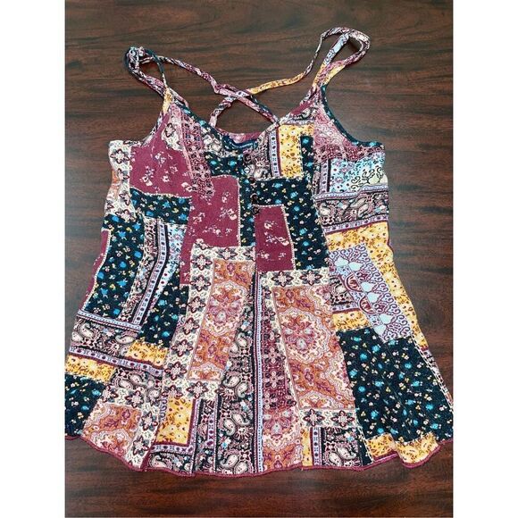 American Eagle Patchwork Tank Top Size X-Small - Picture 1 of 7